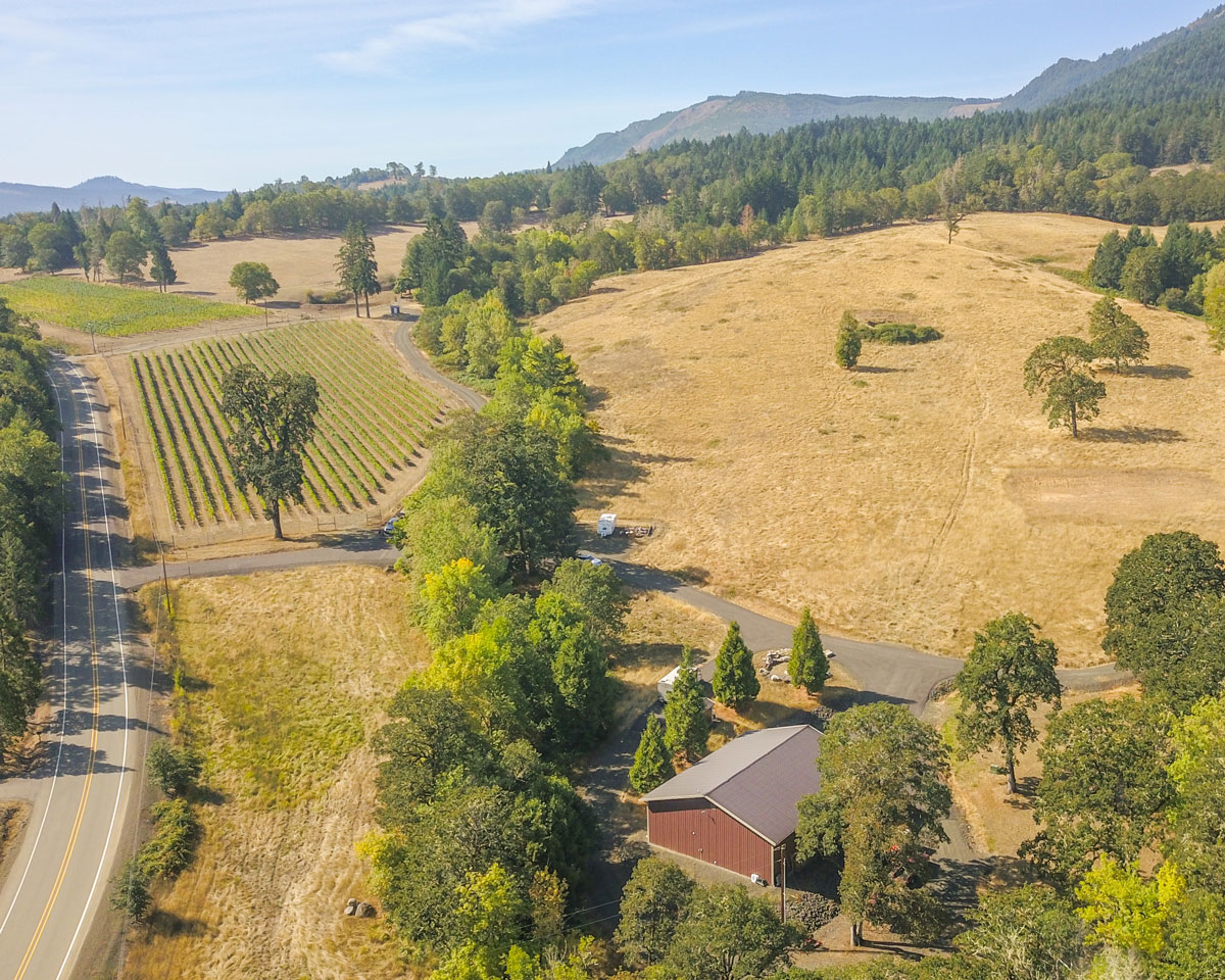 Aerial view of Trella Vineyards